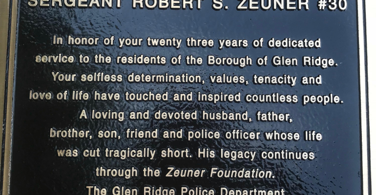 2018 Dedication of Rob Zeuner Memorial Rock- Borough of Glen Ridge, NJ